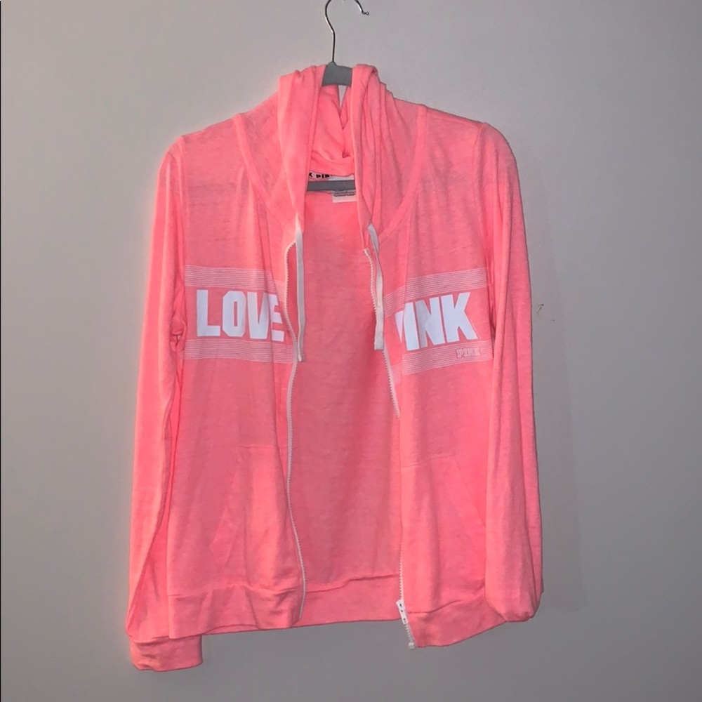 VS PINK zip up hoodie pink